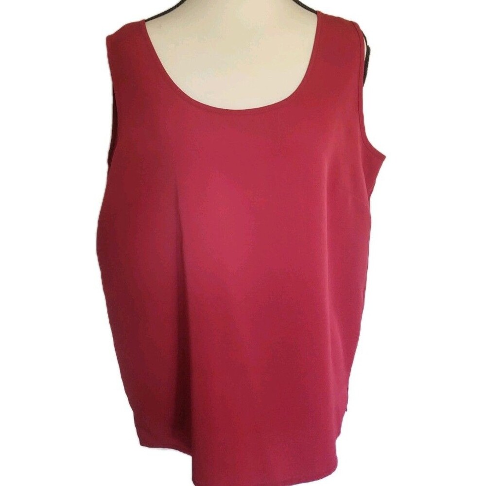 Liz Baker Women's Cranberry Sleeveless Shell Size 12 Polyester Blend